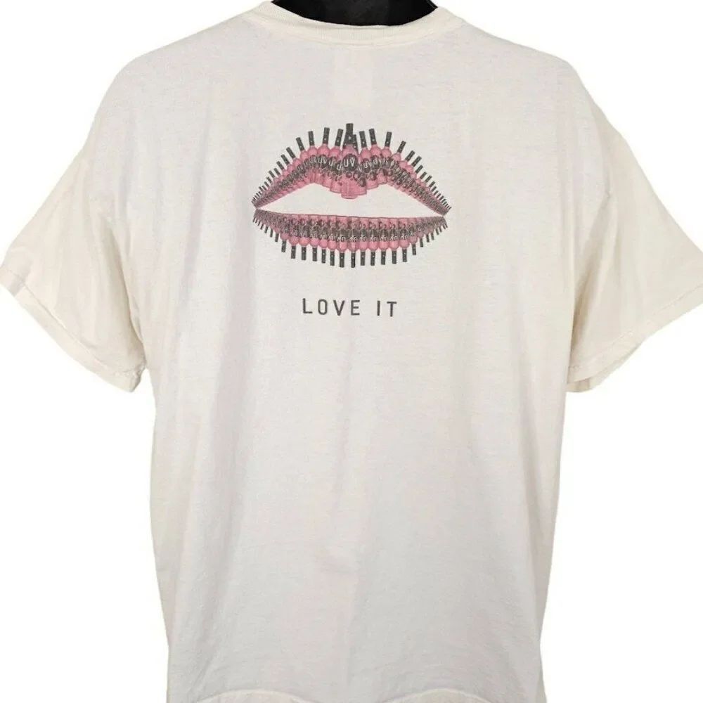 Vintage UV Vodka T Shirt Mens Size XL White Y2K Love It Lips